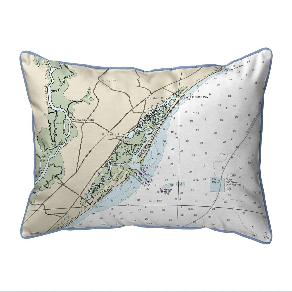 Murells Inlet, SC Nautical Map Extra Large Zippered Indoor/Outdoor Pillow 20x24. Picture 1