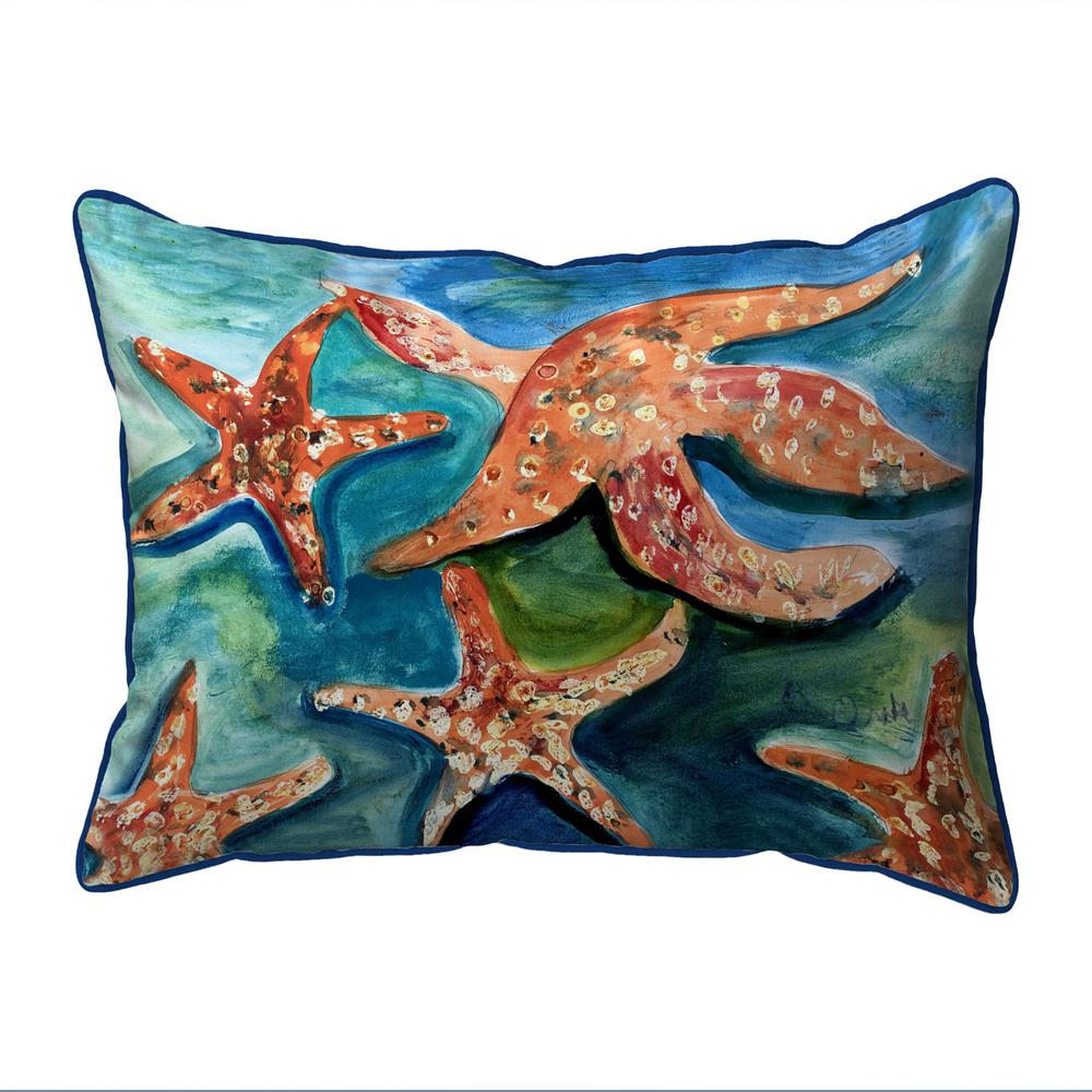 Swimming Starfish Extra Large Zippered Indoor/Outdoor Pillow 20x24. Picture 1