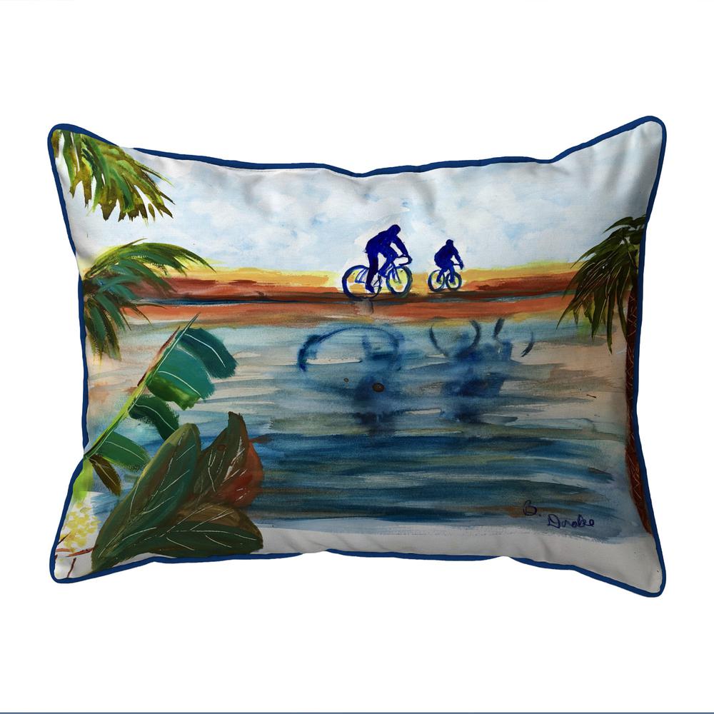 Two Bikers Extra Large Zippered Indoor/Outdoor Pillow 20x24. Picture 1
