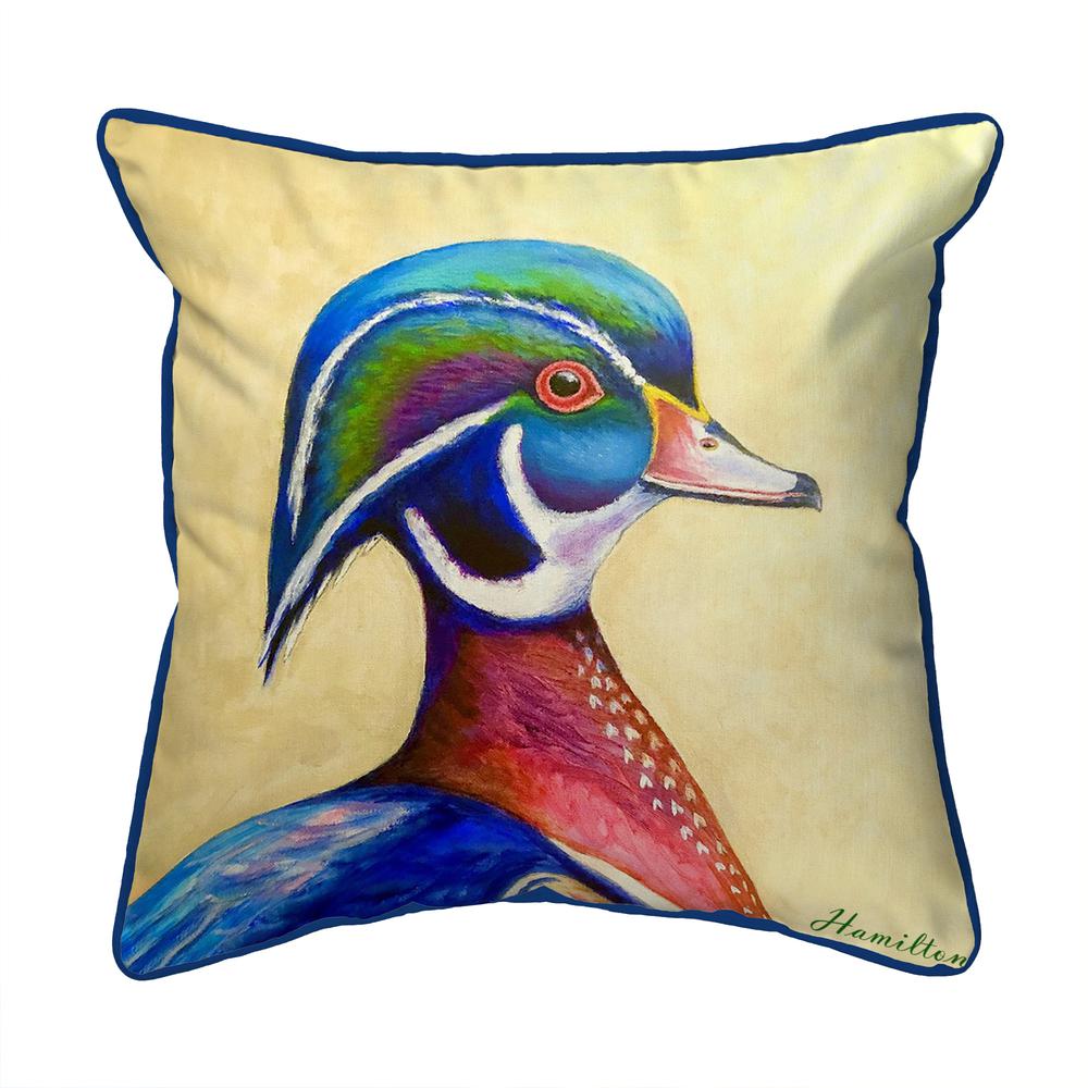 Mr. Wood Duck Extra Large Zippered Indoor/Outdoor Pillow 22x22. Picture 1