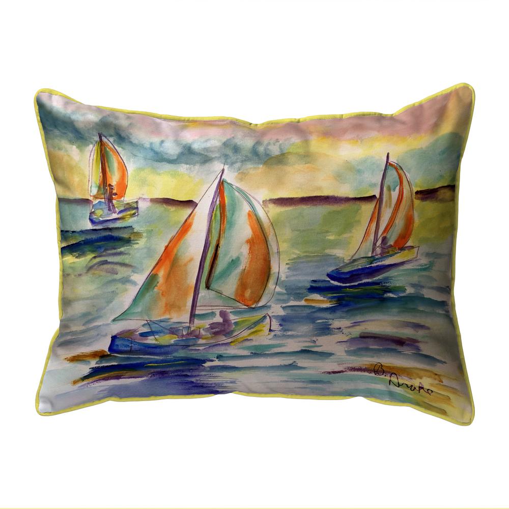 Sail Race Extra Large Zippered Indoor/Outdoor Pillow 20x24. Picture 1
