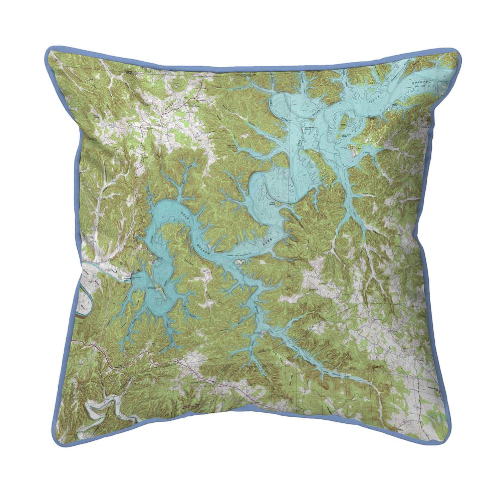 Dale Hollow, TN Nautical Map Extra Large Zippered Pillow 22x22. Picture 1