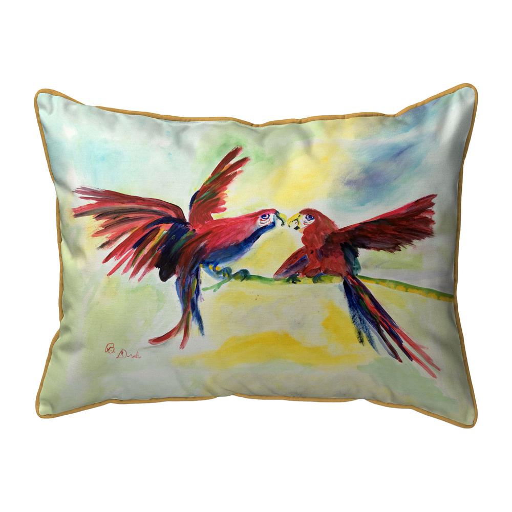 Parrot Gossip Extra Large Zippered Pillow 20x24. Picture 1