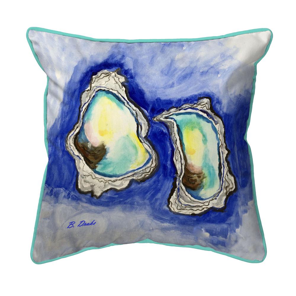 Aqua Oysters Extra Large Zippered Pillow 22x22. Picture 1