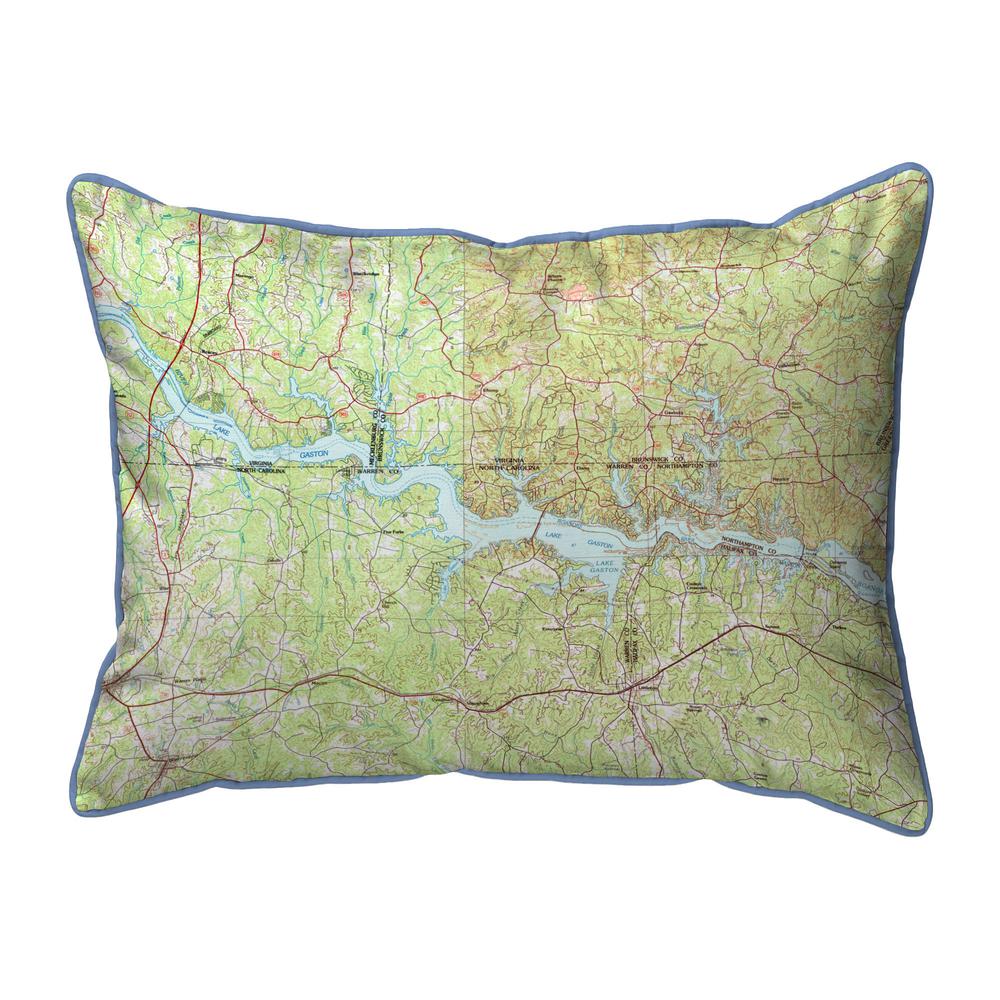 Lake Gaston, VA and NC Nautical Map Extra Large Zippered Pillow 20x24. Picture 1
