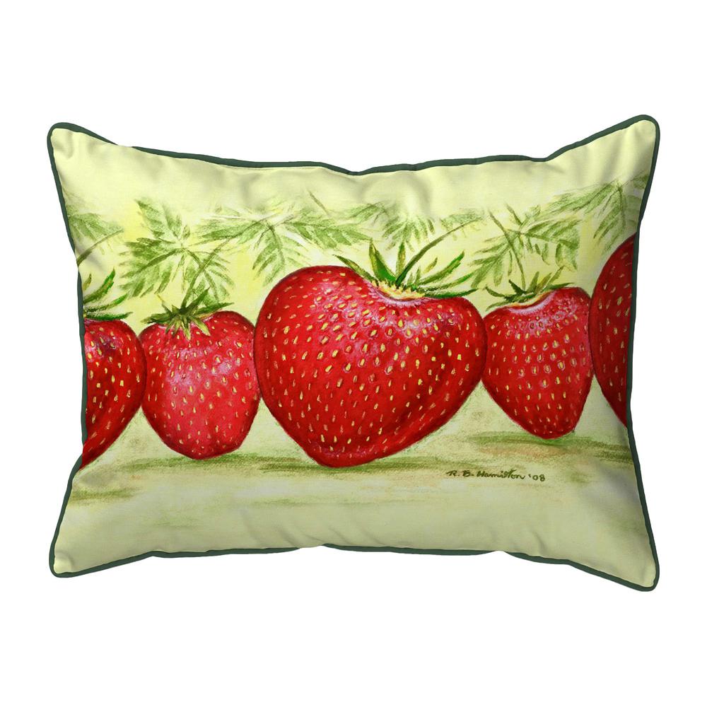 Strawberries Extra Large Zippered Pillow 20x24. Picture 1