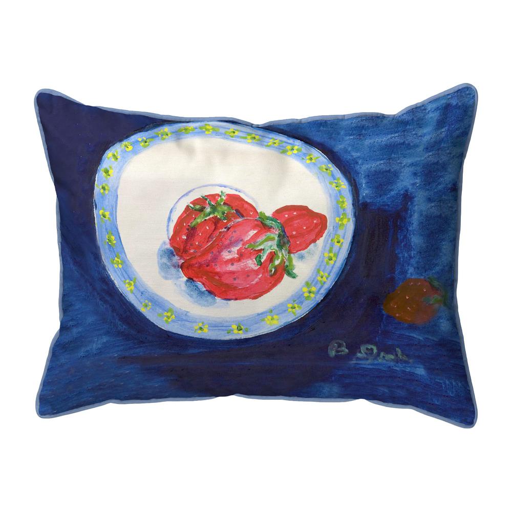 Strawberry Plate Extra Large Zippered Pillow 20x24. Picture 1
