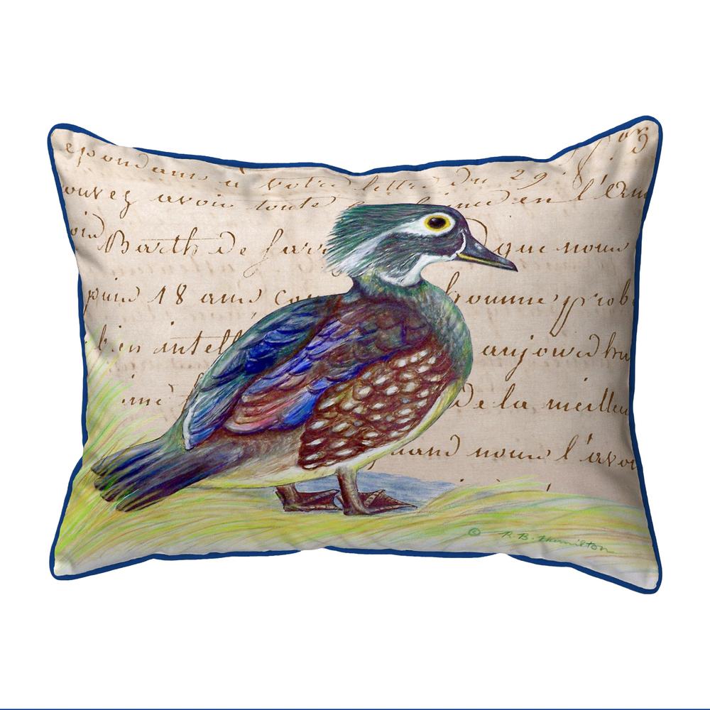 Female Wood Duck Script Extra Large Zippered Pillow 20x24. Picture 1