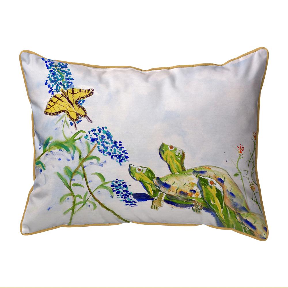 Turtles & ButterFly Extra Large Zippered Pillow 20x24. Picture 1