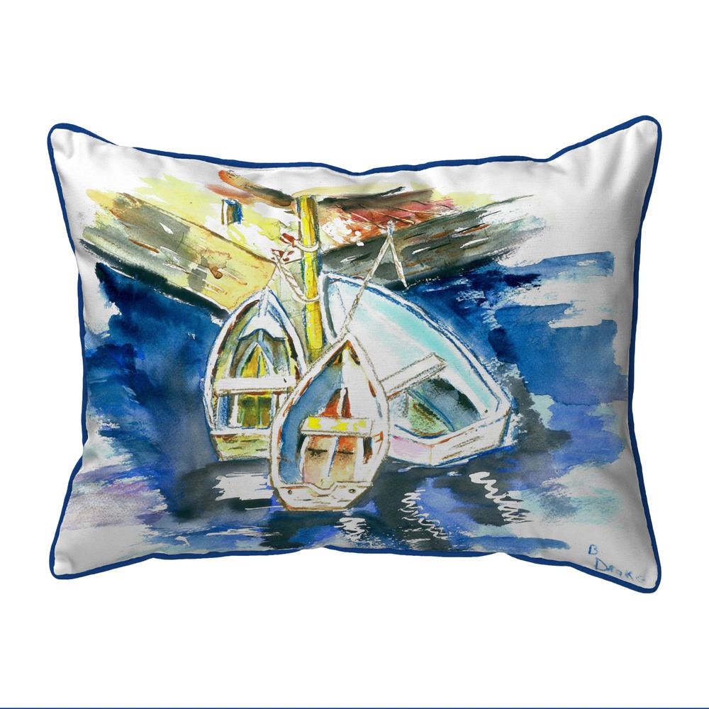 Three Row Boats Extra Large Zippered Pillow 20x24. Picture 1