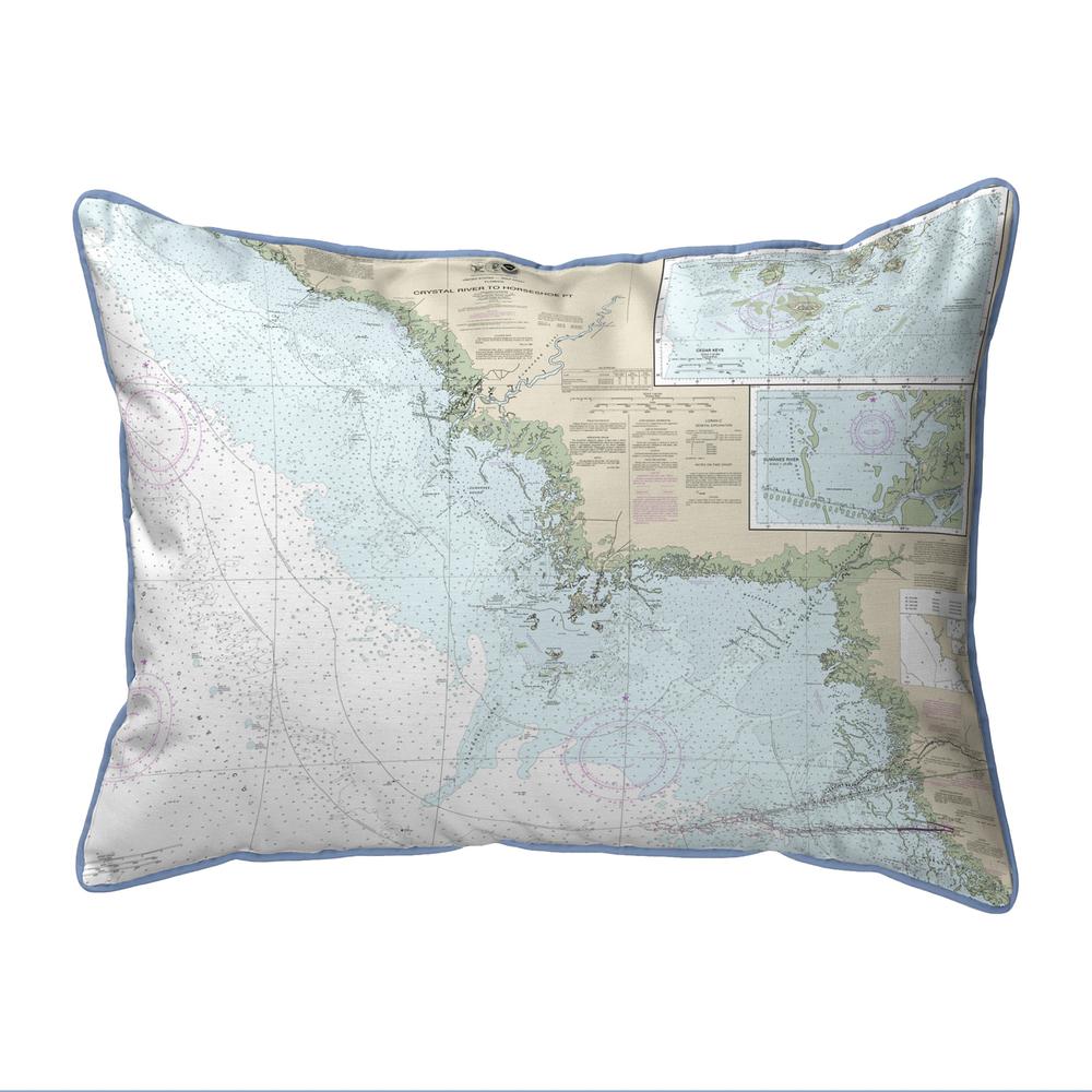 Crystal River to Horseshoe Point, FL Nautical Map Extra Large Zippered Indoor/Outdoor Pillow 20x24. Picture 1