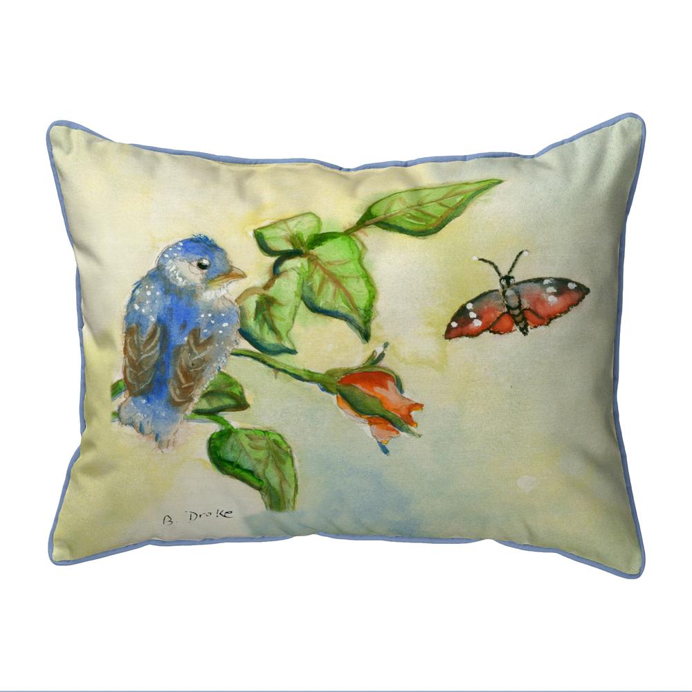Blue Bird Extra Large Zippered Pillow 20x24. Picture 1