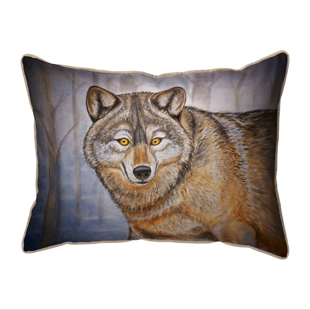 Grey Wolf Extra Large Zippered Pillow 20x24. Picture 1