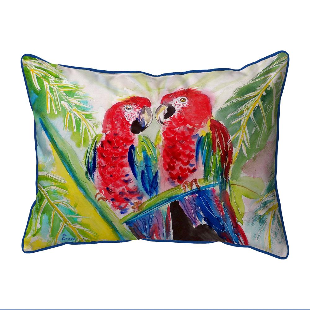 Two Parrots Extra Large Zippered Pillow 20x24. Picture 1