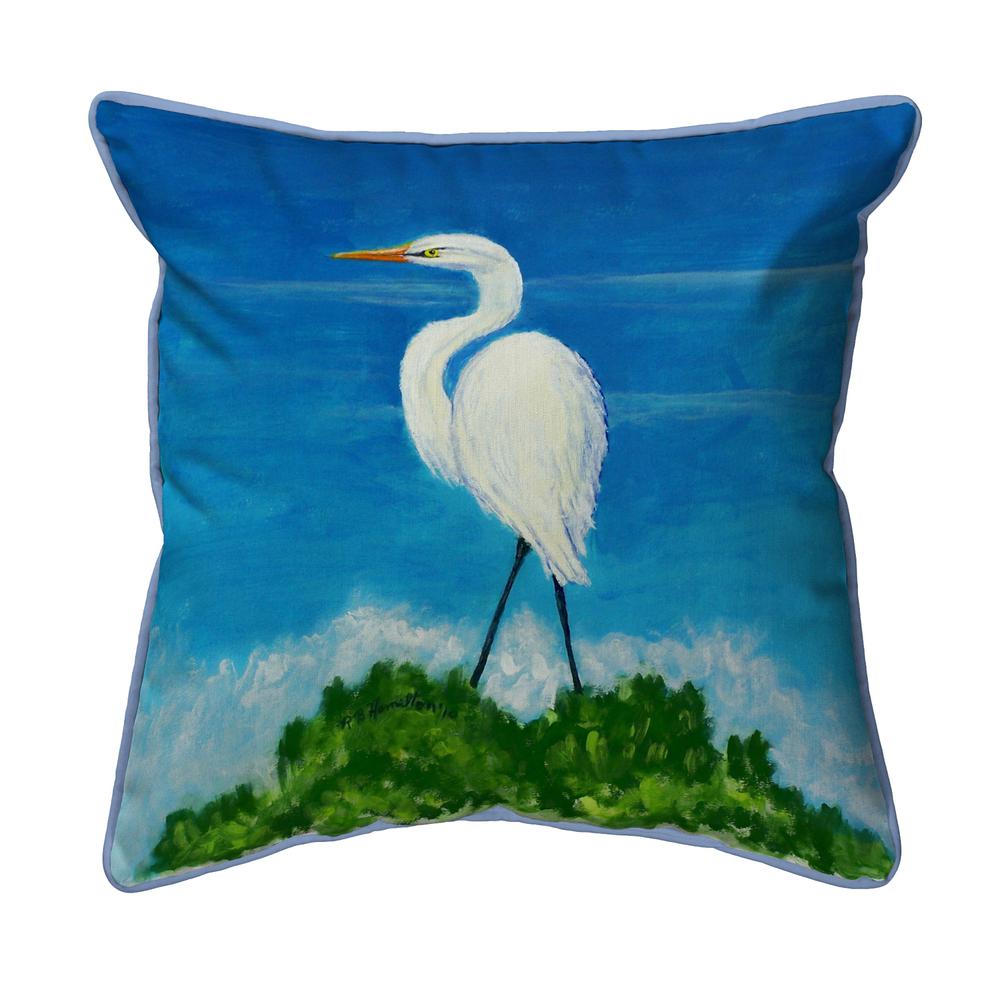 Great Egret Extra Large Zippered Pillow 22x22. Picture 1