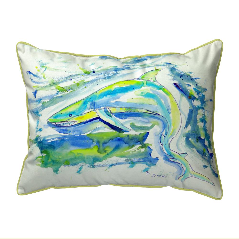 Green Shark Extra Large Zippered Pillow 20x24. Picture 1