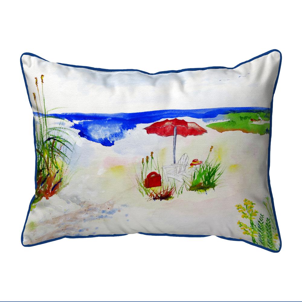 Red Beach Umbrella Extra Large Zippered Pillow 20x24. Picture 1