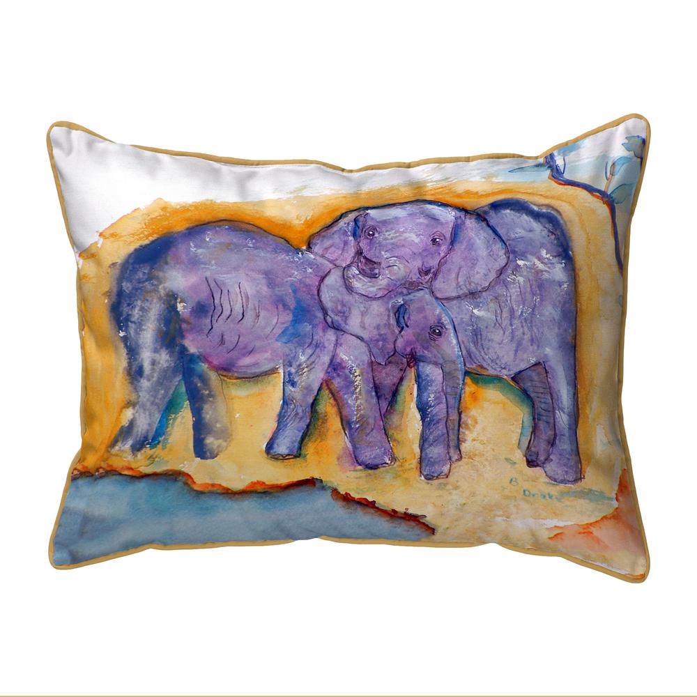 Elephants Extra Large Zippered Pillow 20x24. Picture 1