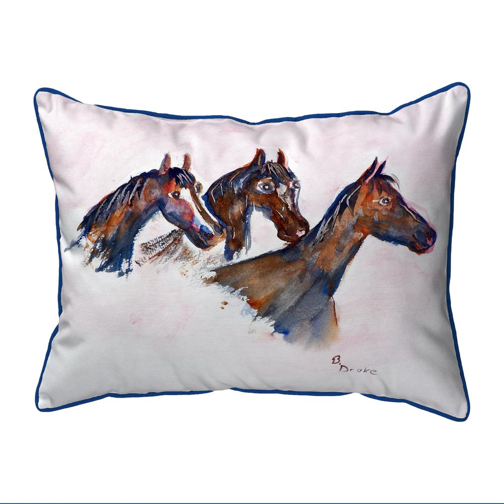 Three Horses Extra Large Zippered Pillow 20x24. Picture 1