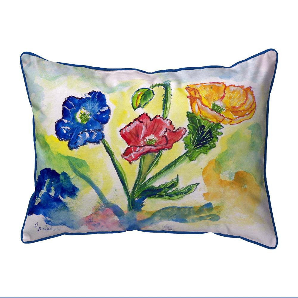 Bugs & Poppies Extra Large Zippered Pillow 20x24. Picture 1