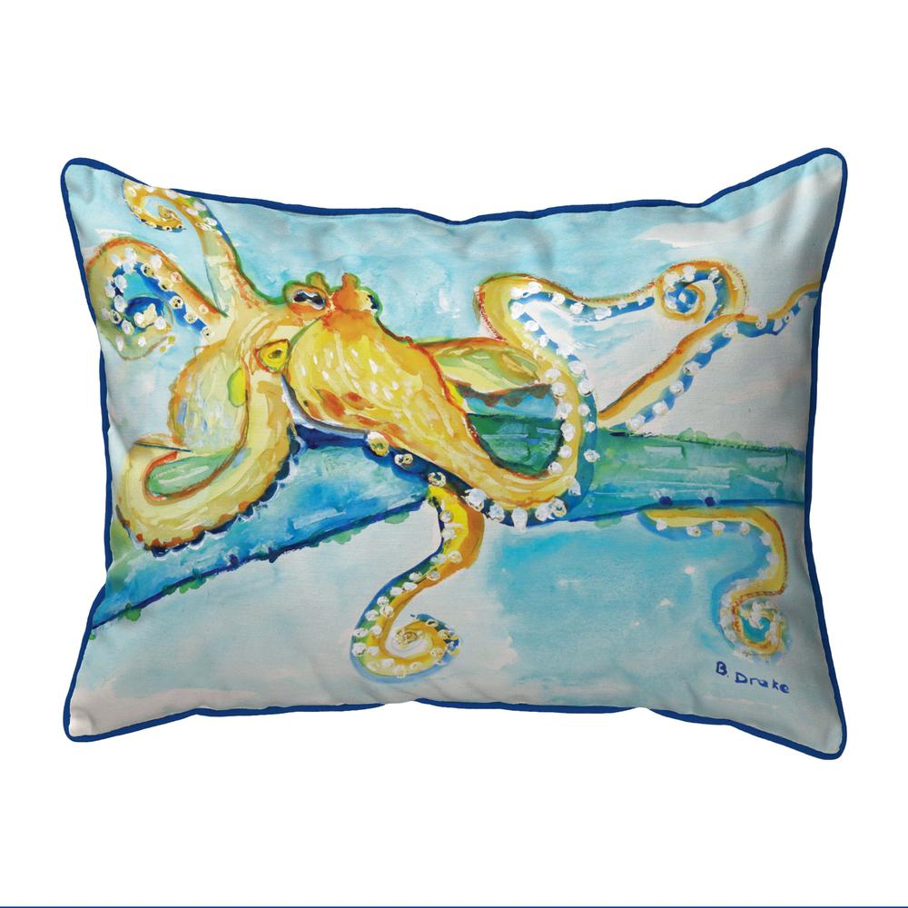 Gold Octopus Extra Large Zippered Pillow 20x24. Picture 1