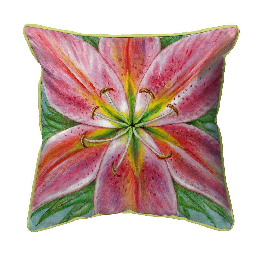 Pink Lily Extra Large Zippered Pillow 22x22. Picture 1