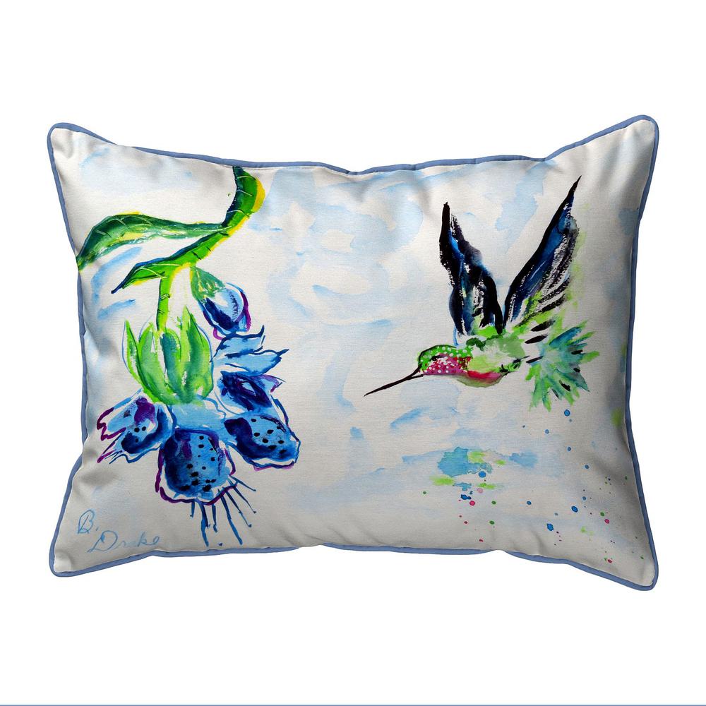 Hovering Hummingbird Extra Large Zippered Indoor/Outdoor Pillow 20x24. Picture 1
