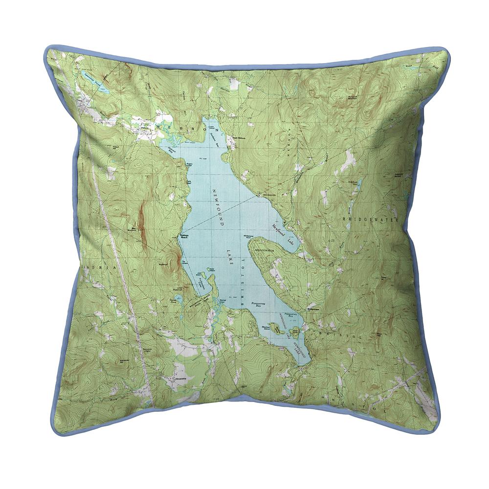 Newfound Lake, NH Nautical Map Extra Large Zippered Indoor/Outdoor Pillow 22x22. Picture 1