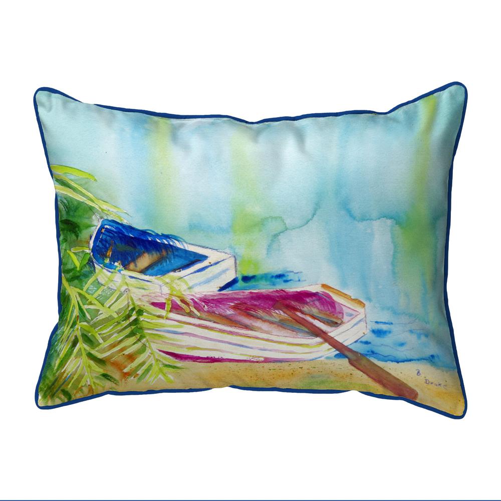 Watercolor Rowboats  Indoor/Outdoor Extra Large Pillow 20x24. Picture 1