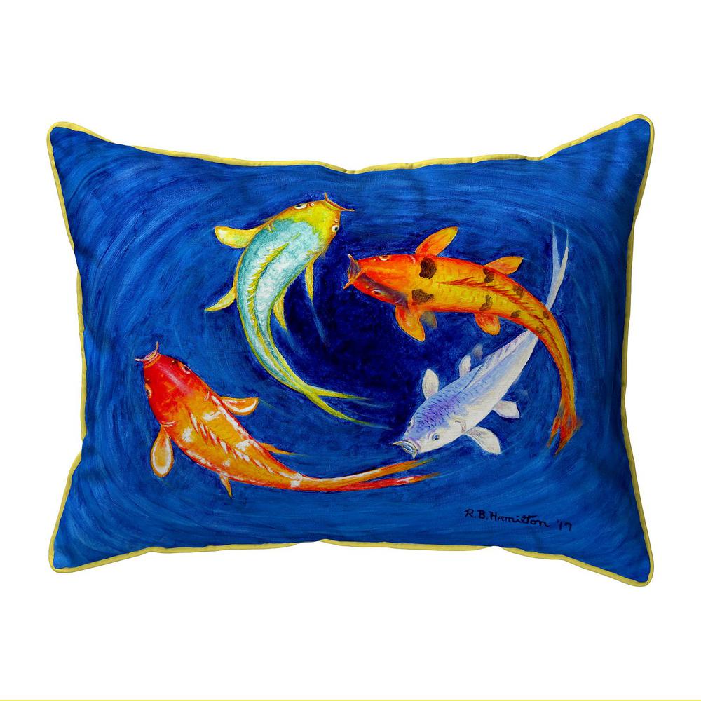 Swirling Koi Extra Large Zippered Pillow 20x24. Picture 1