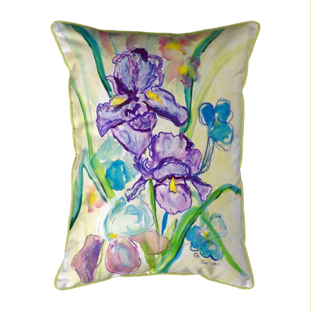Two Irises Extra Large Zippered Pillow 20x24. Picture 1