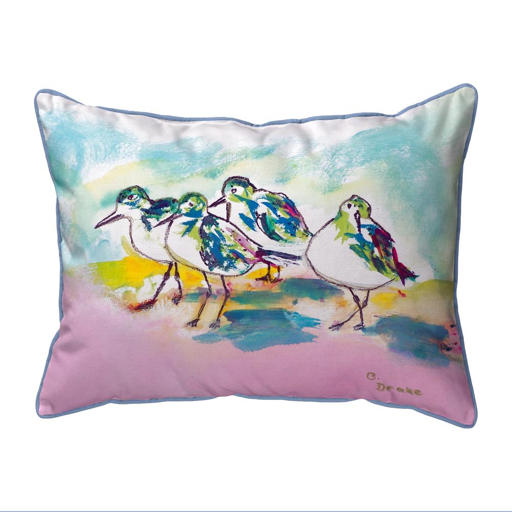 Pink Sanderlings Extra Large Zippered Pillow 20x24. Picture 1