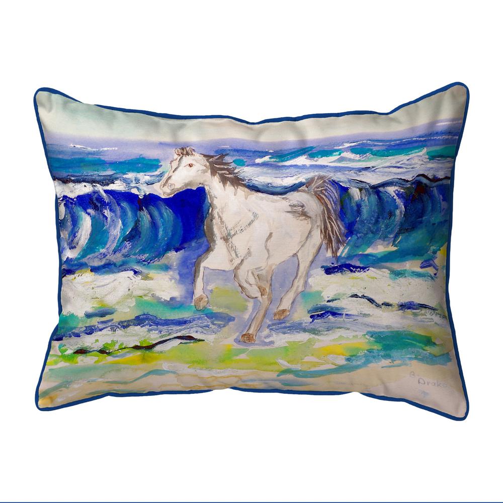 Horse & Surf Extra Large Zippered Pillow 20x24. Picture 1