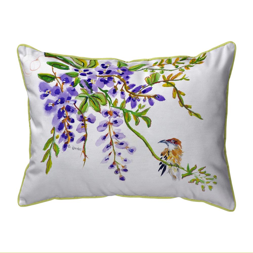 Wisteria & Bird Extra Large Zippered Pillow 20x24. Picture 1