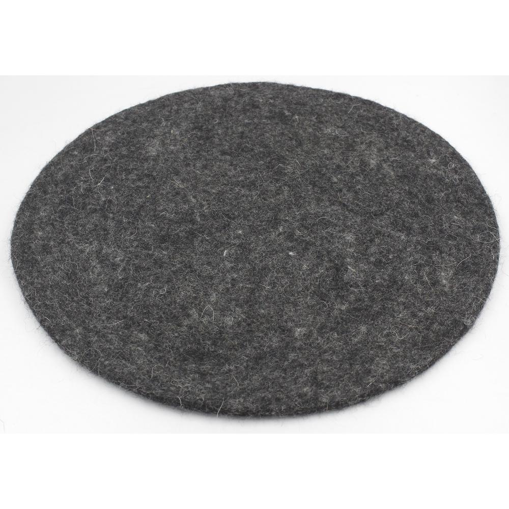 Round Placemat Charcoal Dia 13.60” Wool -St - Charcoal. Picture 1