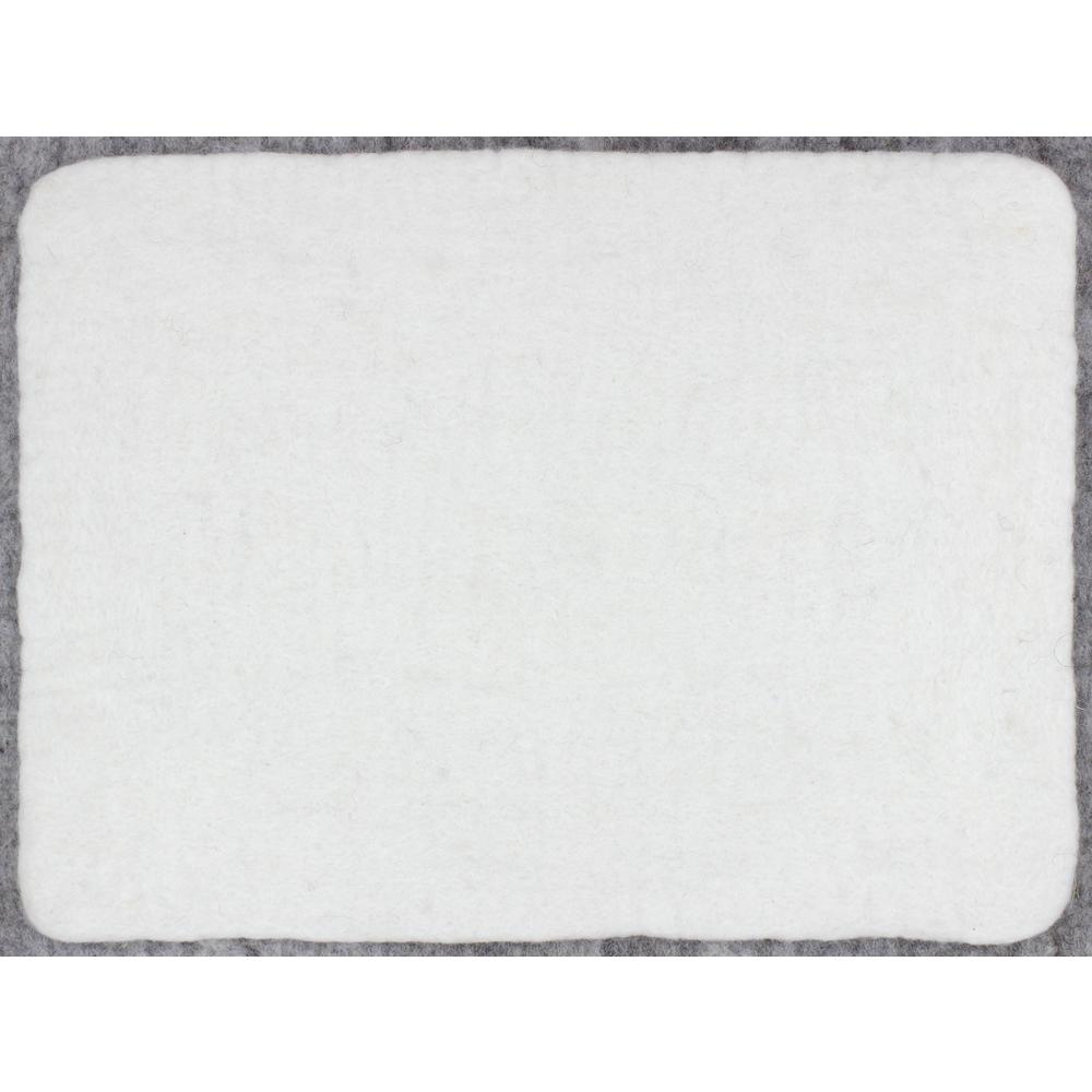 Rectangular Placemat White 15.6 X 11.8 Wool -St - White. Picture 1