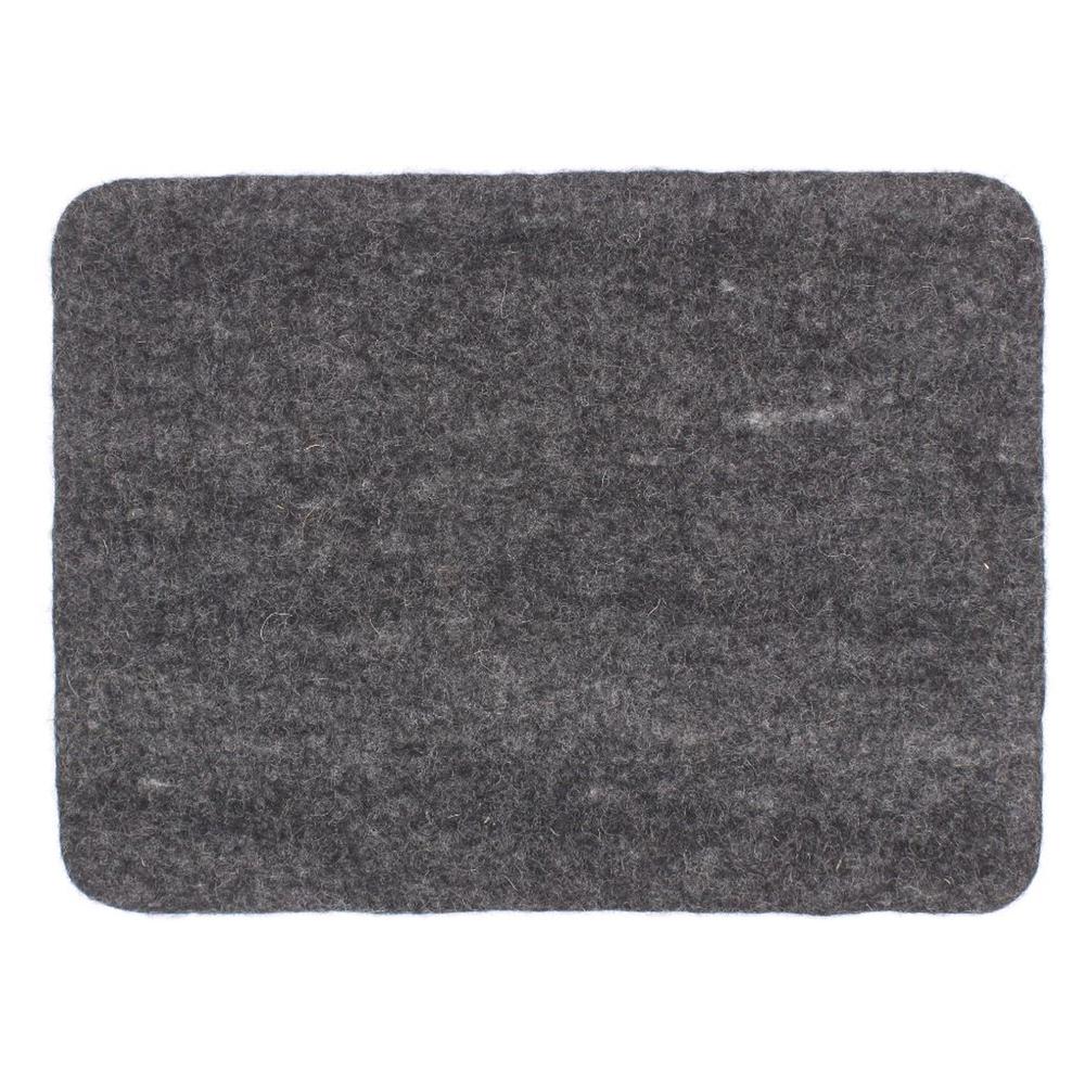 Rectangular Placemat Charcoal Wool -St - Charcoal. Picture 1
