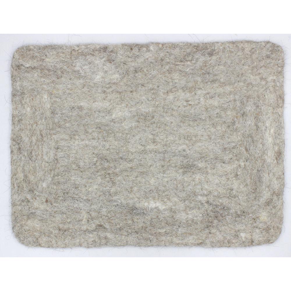 Rectangular Placemat Natural Beige Wool -St - Natural Beige. Picture 1