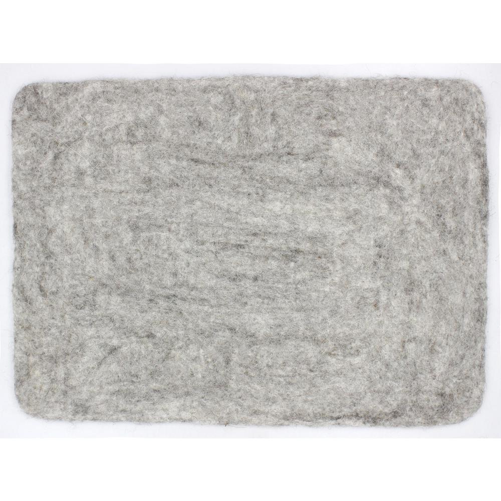 Rectangular Placemat Grey Wool -St - Grey. Picture 1