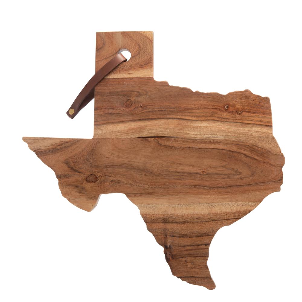 Acacia Wood "Texas" Cutting Board -St - Natural. Picture 1