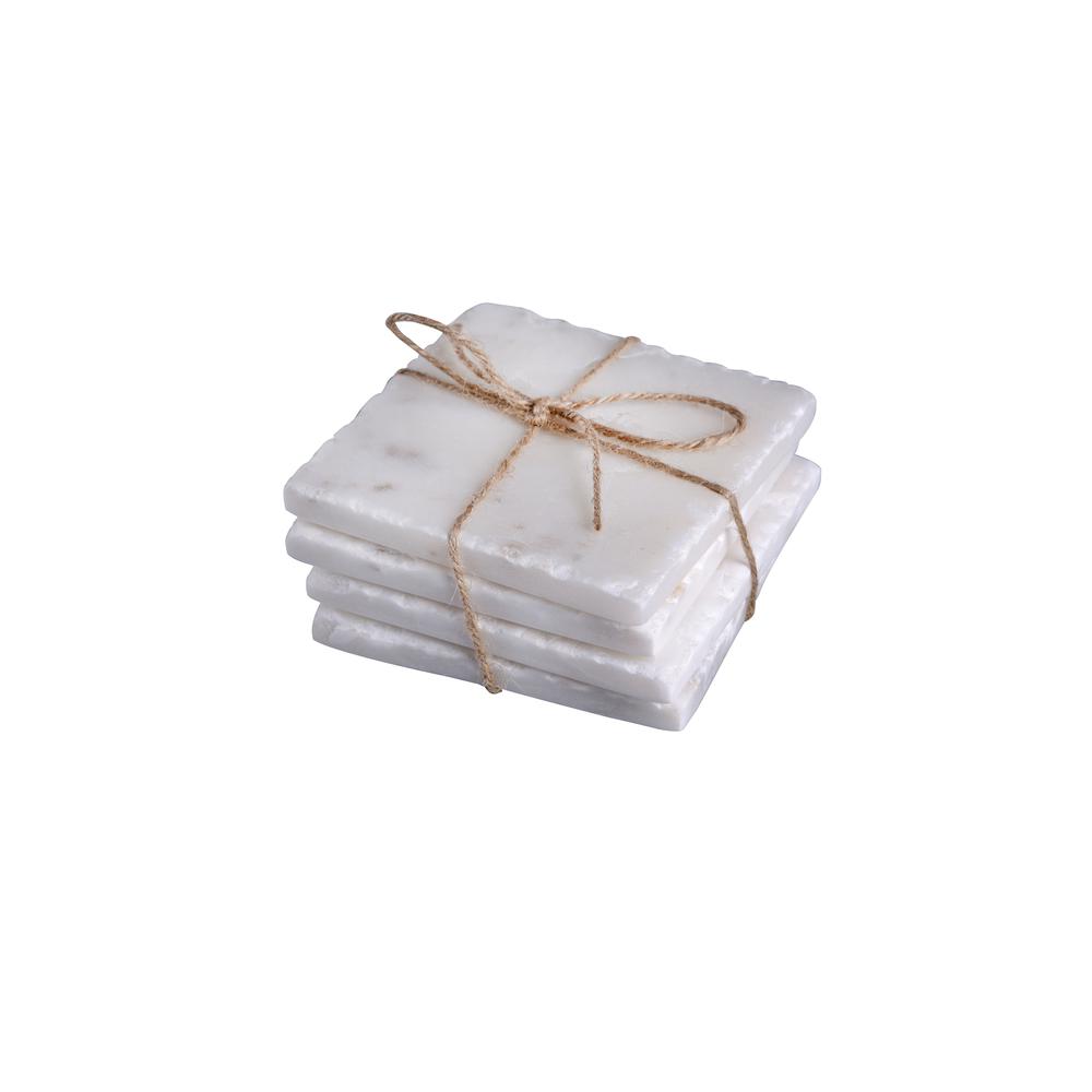 Set Of 4 Marble Square Coasters. Picture 1