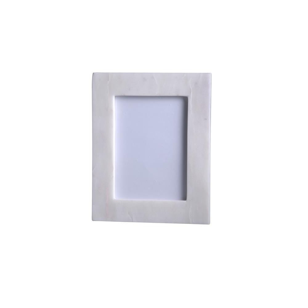 Marble Frame White 7 X 5 - White. Picture 1