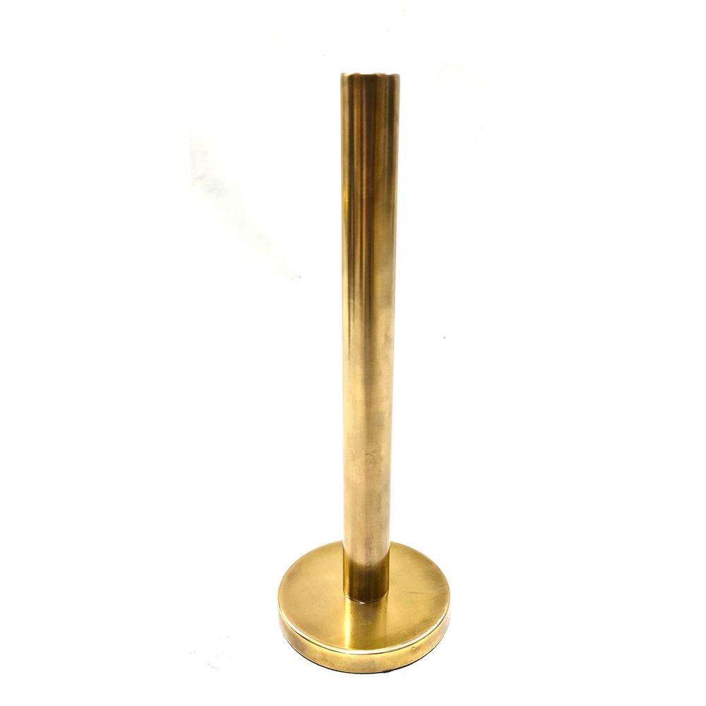 Lg. Antique Gold Candle Holder 11.75”H -St - Antique Gold. Picture 1