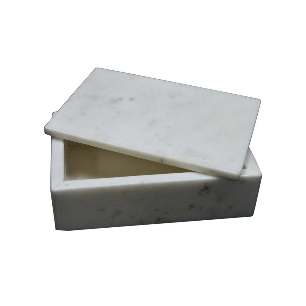 Marble Rect. Box White - White. Picture 1