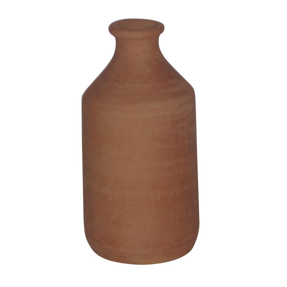 Med. Terracota Bottle 7.25”H - Natural Terracotta. Picture 1