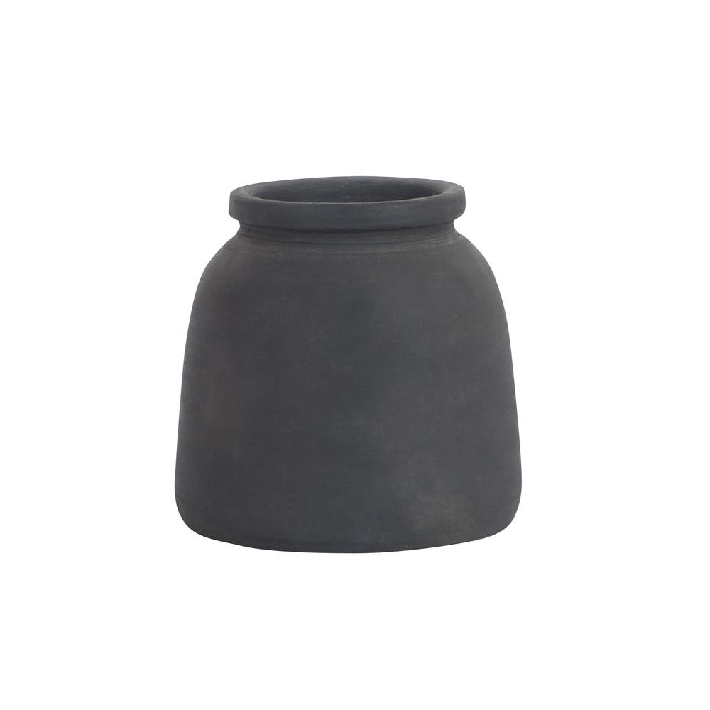 Black Terracota Pot - Black. Picture 1