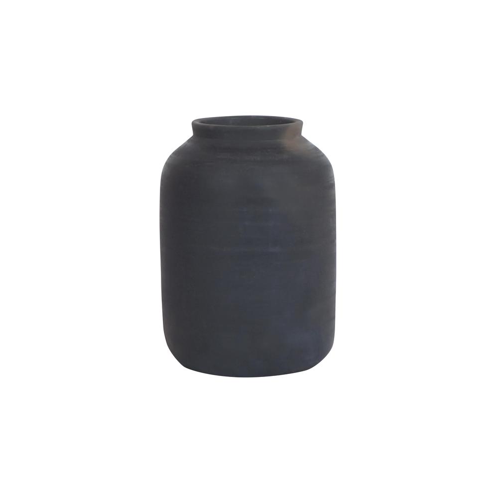 Black Terracota Urn/Jar - Black. Picture 1