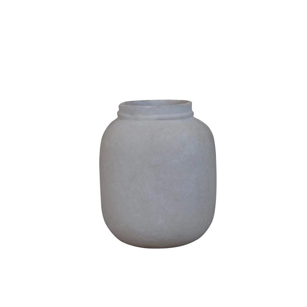 Paper Mache Pot 10.25”H - Natural White. Picture 1