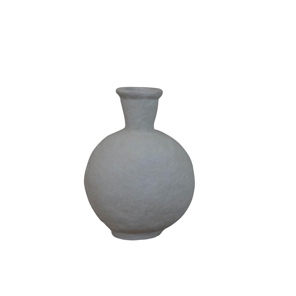 Paper Mache Vase 12.6”H - Natural White. Picture 1