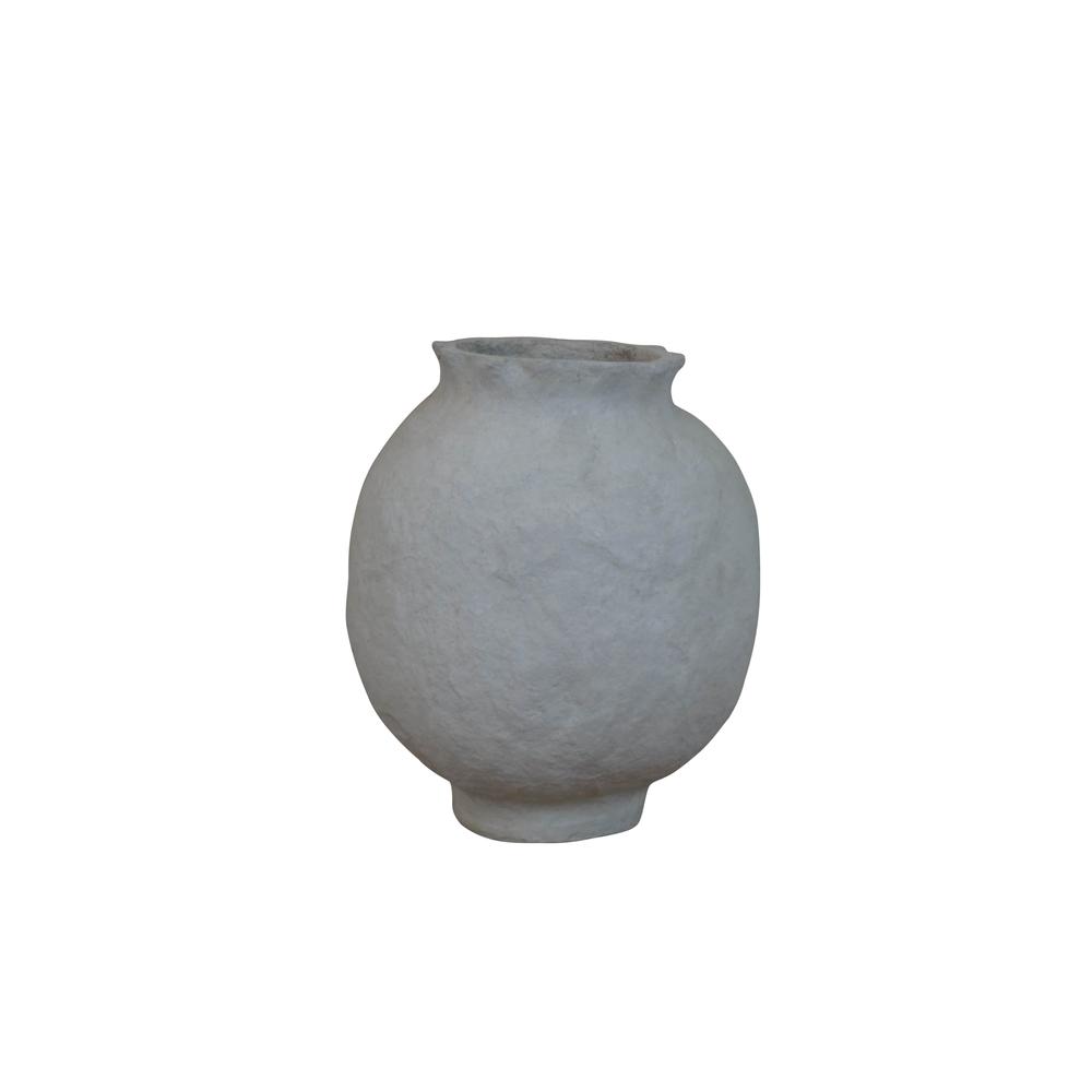 Paper Mache Vase 12.2”H - Natural White. Picture 1